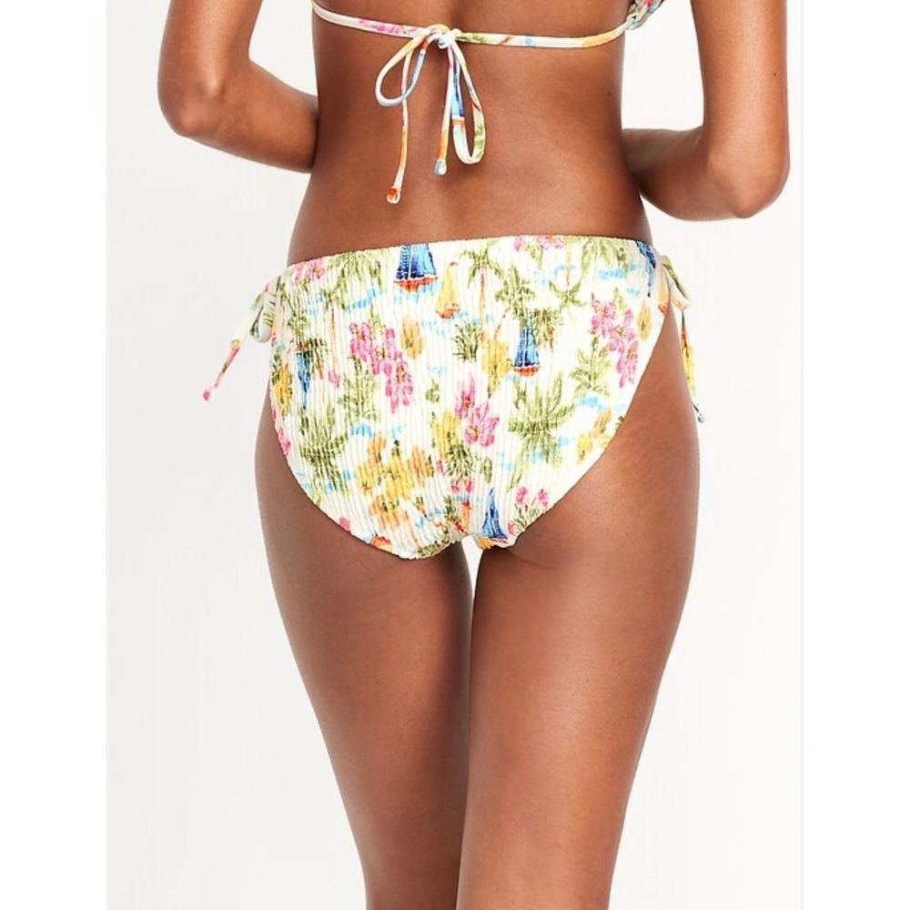 Old Navy Womens Tropical Floral Smocked Triangle Bikini Set Multicolor Large‎ - Picture 3 of 12